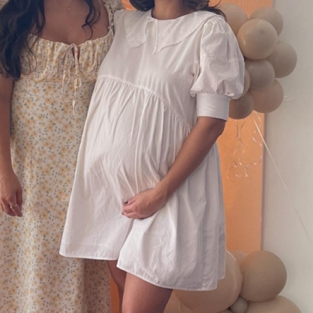 Mango oversized dress white peplum